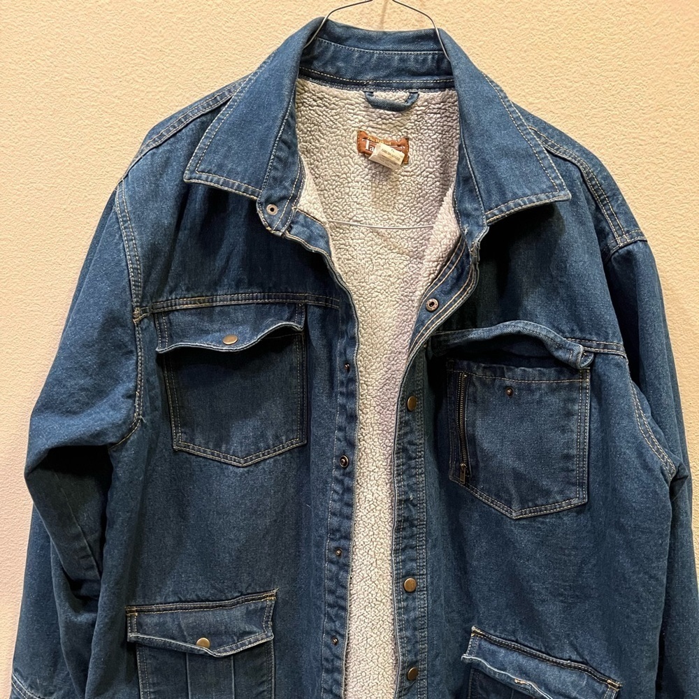 The Haband Tailgater Sherpa Lining Denim Jacket Blue Size XL Style 32L Vintage